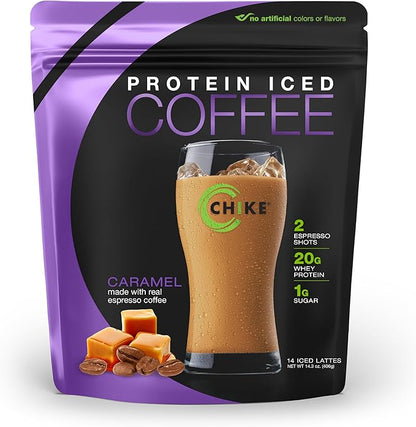 Chike Caramel High Protein Iced Coffee, 20 G Protein, 2 Shots Espresso, 1 G Sugar, Keto Friendly