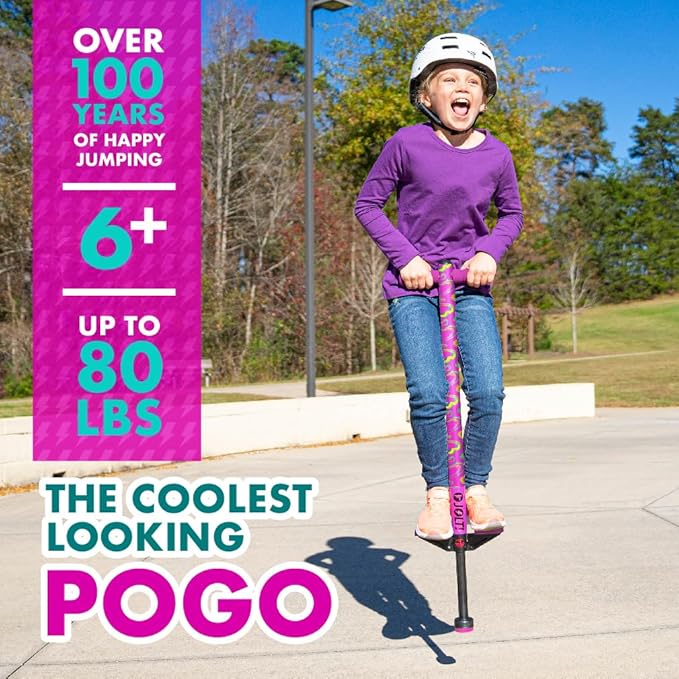 Flybar Jolt Pogo Stick for Kids Ages 6 and Up, 40 to 80 Pounds, Perfect for Beginners, Easy Grip