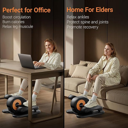 Under Desk Elliptical Machine, Ellipse Leg Exerciser for Seniors, Quiet & Portable Electric Seated