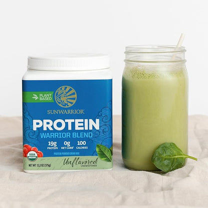 Sunwarrior Organic Plant Based Protein Powder | Vegan Organic Protein Powder Unflavored with BCAA