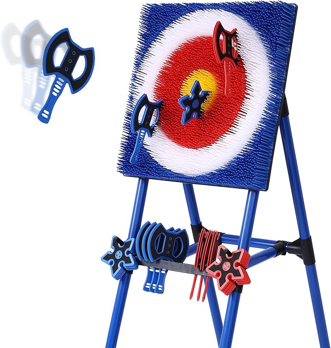 Axe Throwing Bristle Target with 8 Throwing Axes Set,Axe Throwing Game for Backyard, Indoor