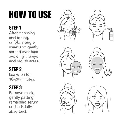 LAPCOS Hyaluronic Acid Sheet Mask, Daily Hydrating Face Mask, Protects & Nourishes Skin, Korean