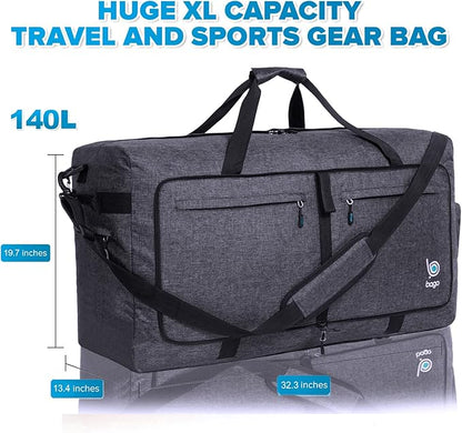 Bago Big XXL Foldable Duffel Bags for Traveling Women & Men - 140L Packable Duffle Bag for Travel