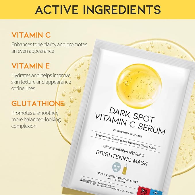 #OOTD Vitamin C Revitalizing Hydrating Sheet Mask (10pcs) - Face Mask Korean Skincare Facial Sheet