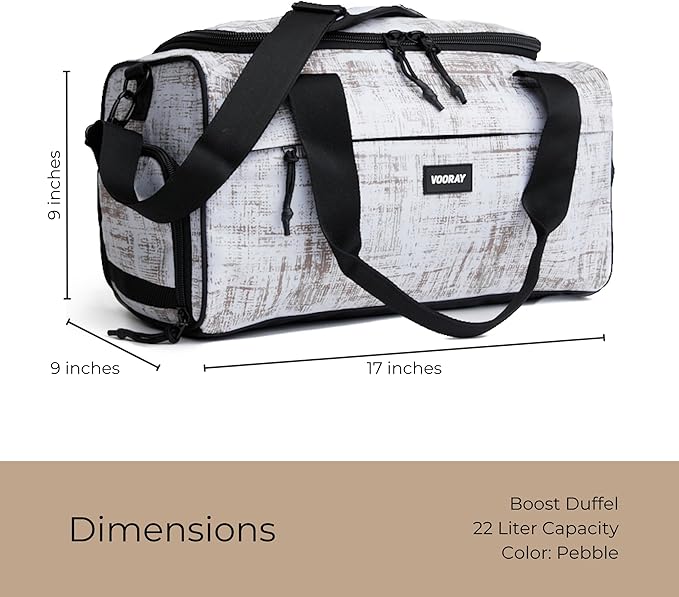 Vooray 22L Boost Duffle Bag – Small Gym Bag for Men and Women, Lightweight Travel Duffel with Shoe