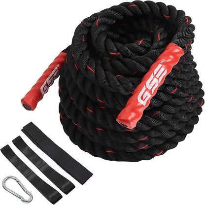 GSE Games & Sports Expert Gym Battle Rope, Heavy-Duty Workout Ropes for Indoor & Outdoor Workout