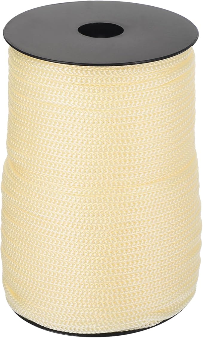 MECCANIXITY 5/32 Inch Polypropylene Rope Braided Ropes, 328ft Camping Rope Hollow Utility Cord for