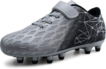 brooman Kids Firm Ground Soccer Cleats Boys Girls Athletic Outdoor Football Shoes