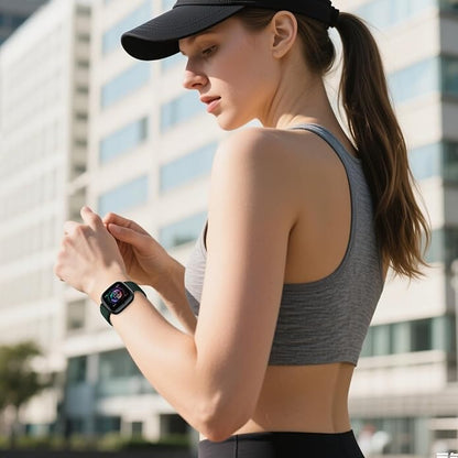 Braided Stretchy Band for Fitbit Versa 4/Versa 3/Sense 2/Sense Watch Band Women Men,Parachute-style