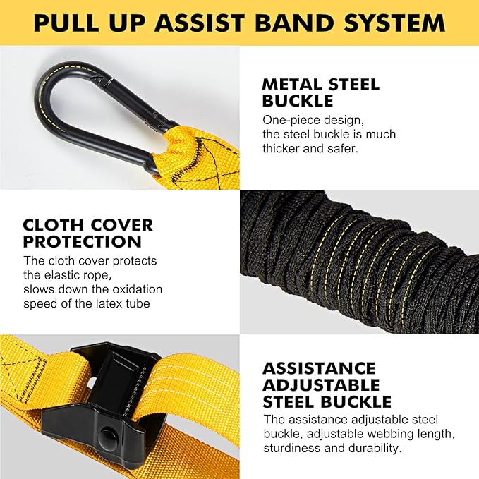 HPYGN Pull Up Assistance Bands, Heavy Duty Resistance Band for Pull Up Bar, Adjustable Weight/Size