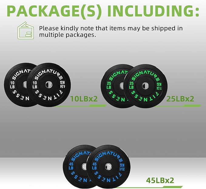 Olympic Bumper Plates Set, 2" Weight Plates for Strength Training & Weightlifting, Paris or Set or