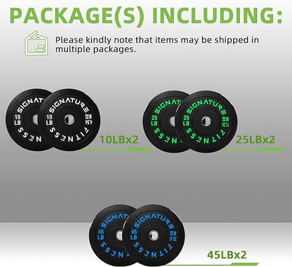 Olympic Bumper Plates Set, 2" Weight Plates for Strength Training & Weightlifting, Paris or Set or