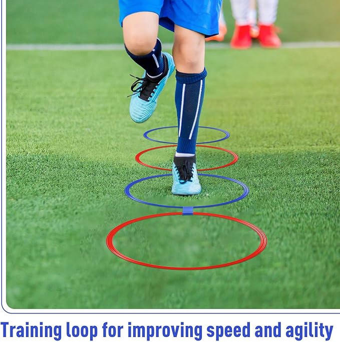 Shappy 50 Pcs Agility Rings with Storage Bags 15 Inch Agility Training Rings Hoop Exercise Ring