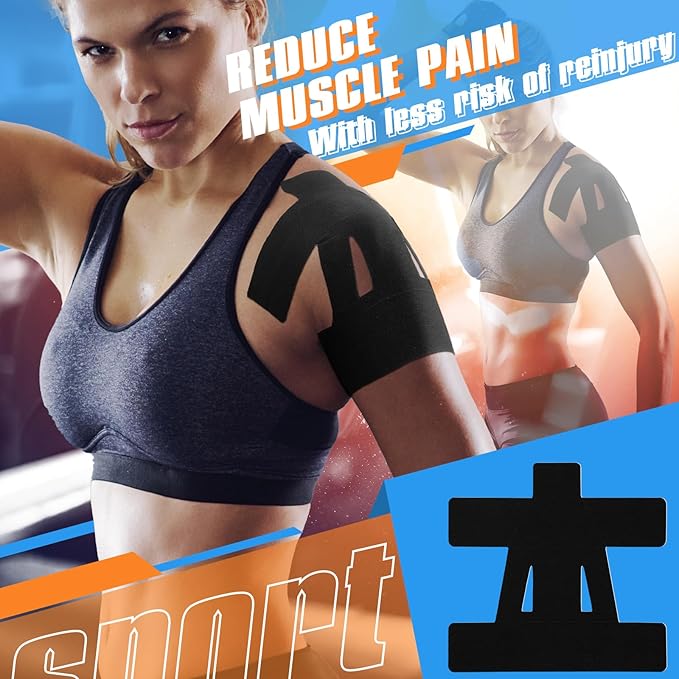 20 Count Kinesiology Tape for Shoulder Pain Relief Pre Cut Sports Waterproof Breathable Enhance