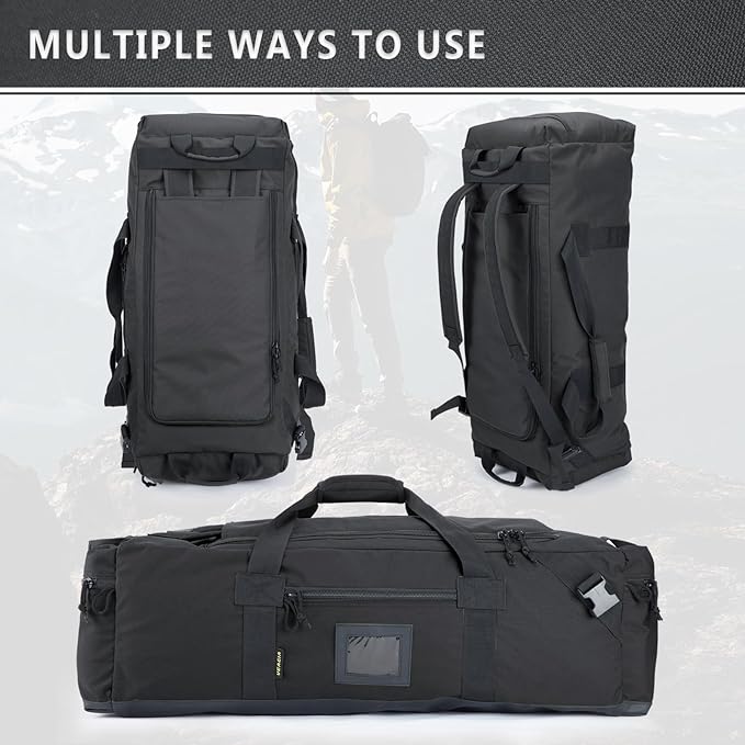 86l Large Duffel Bag For Travel, Gym & Sports - Water Repellent Polyester, Hidden Straps, Shoe