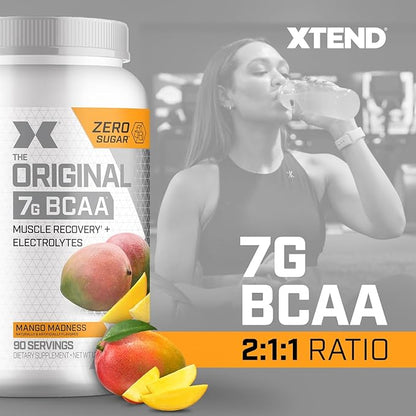 Original BCAA Powder Mango Madness | Sugar Free Post Workout Muscle Recovery Drink with Amino Acids