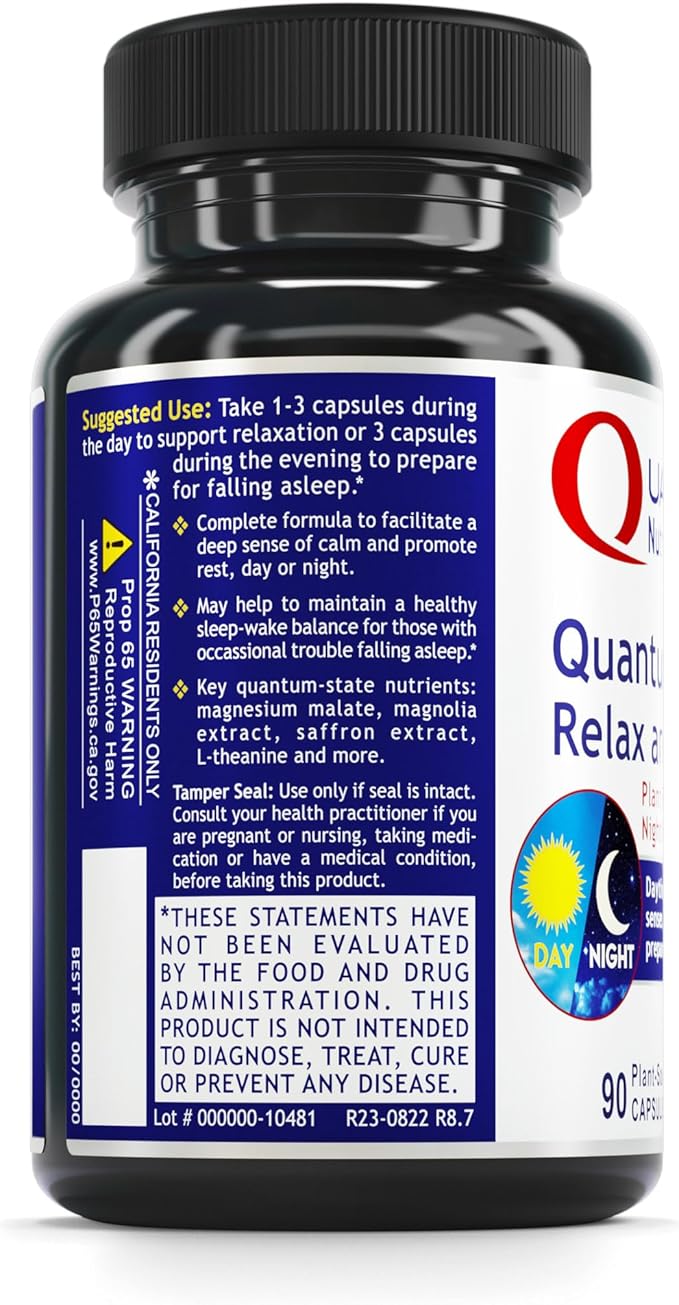 Quantum Nutrition Labs Quantum Relax and Slumber - Sleep Supplement with Magnesium Malate &