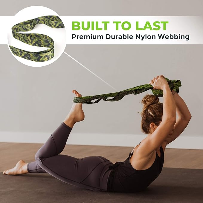 Gradient Fitness Stretching Strap for Physical Therapy, 12 Multi-Loop Stretch Strap 1.5" W x 8' L
