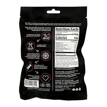 Nordic Catch Freeze Dried Cod Bites - High Protein Crisps Made From Wild-Caught Icelandic Cod Fish