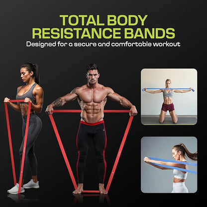 Fabric Resistance Bands for Working Out with 5 Strength Levels - Extra Light to Extra Heavy, Thick