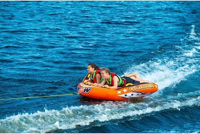 WOW Sports - Glider Inflatable Towable Tube w/ Flex Seating - 1 - 2 Riders - Perfect For Kids &