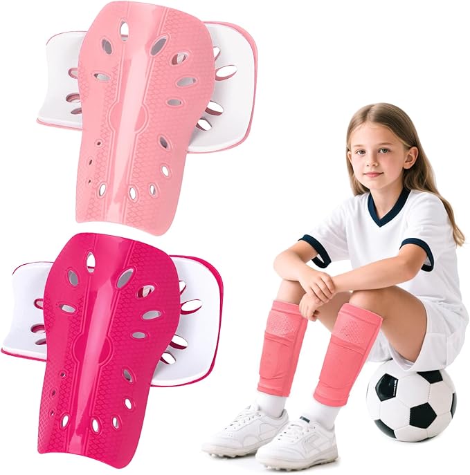 2 Pairs Shin Guards Soccer for Kids,Shin Pads Extra Lightweight Breathable Slide in Shin Guard for