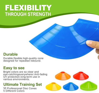 Ashsajkd(Set of 25/50/100 - Agility Soccer Cones with Carry Bag and for ï¼?Football Cones for