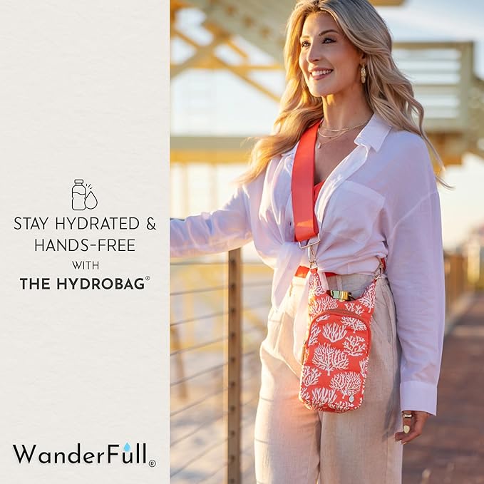 WanderFull® Original HydroBag® Collection, Water Bottle Holder w/Strap & Phone Pocket, Hands-Free