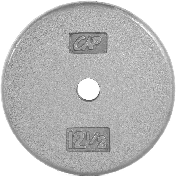 CAP Barbell Standard 1-Inch Cast Iron Weight Plates - Singles & Sets | 1.25-50 lbs | Multiple