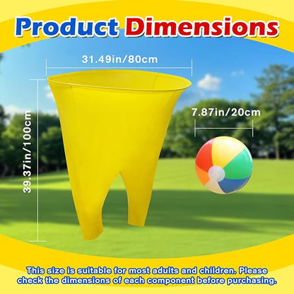 Granny Pants Yard Game Giant Outdoor Tossing Challenge Activity Set with 8 Bouncy Balls & Air Pump