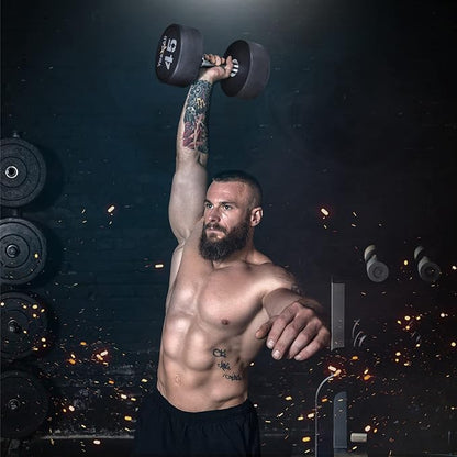 Yes4All Urethane Dumbbell with Anti-Slip Knurled Handle 5-50 LB for Muscle Building - Sold