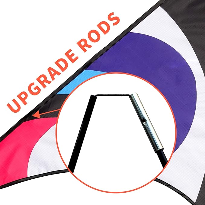 Delta Kite for Kids & Adults - Easy to Fly Large Single Line Beach Kite with 300ft String Handle