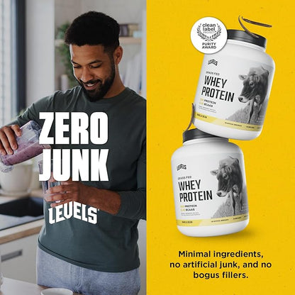 Levels Grass Fed Whey Protein Powder, No Artificials, 24G of Protein, Vanilla Bean, 5LB