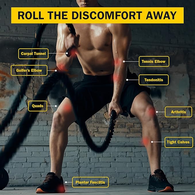 Rolflex The Massage Combo ??3-in-1 Roller for Muscles Deep Tissue with Firm Knobble, Contoured