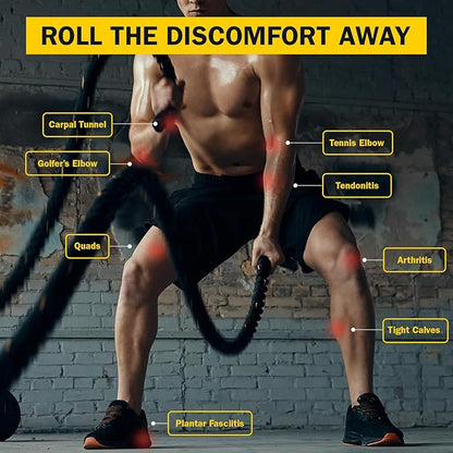 Rolflex The Massage Combo ??3-in-1 Roller for Muscles Deep Tissue with Firm Knobble, Contoured