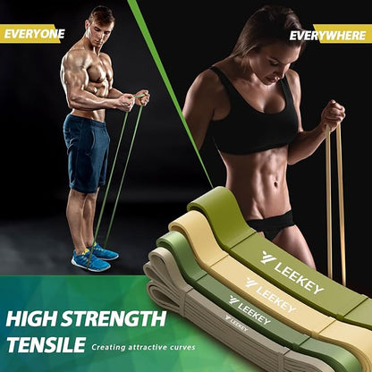 LEEKEY Resistance Bands Set for Pull-Up Assistance & Full-Body Training, Multi-Level Exercise Bands