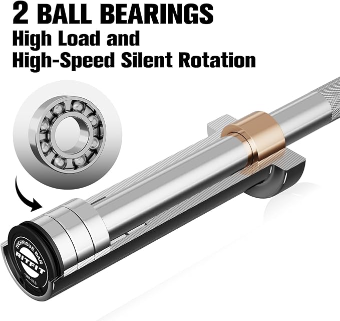 RITFIT Olympic Barbell 4ft/4.8ft/6ft - 2 Inch Weight Bar for Strength Training, Weightlifting