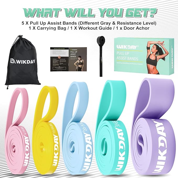 Resistance Bands, Pull Up Bands, Workout Bands for Exercise, Thick Heavy Resistance Band Set with