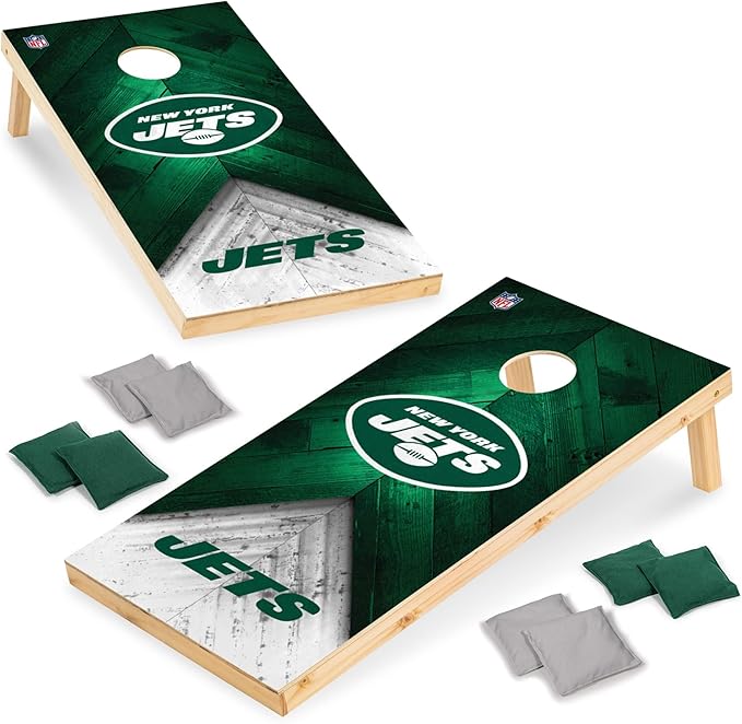 NFL Football 2' x 4' Regulation Size Solid Wood Cornhole Set with Direct Print HD Team Graphics