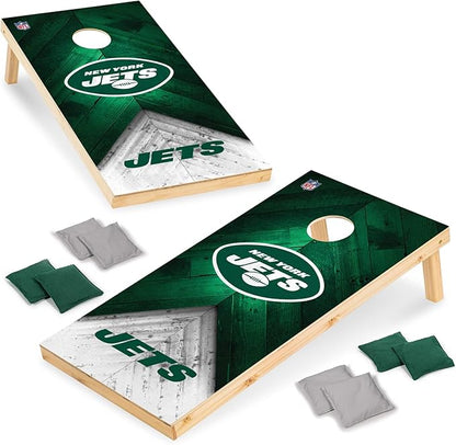 NFL Football 2' x 4' Regulation Size Solid Wood Cornhole Set with Direct Print HD Team Graphics