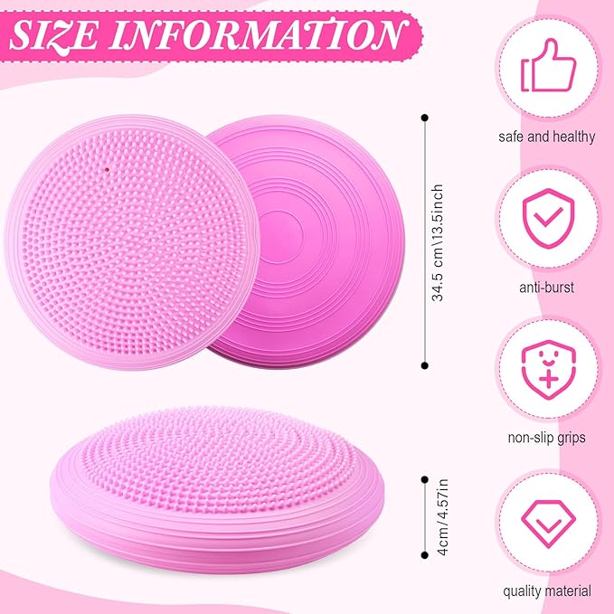 Libima 4 Pcs Wiggle Seat Inflated Wobble Cushion for Sensory Kid 13 Inches Balance Disc Flexible