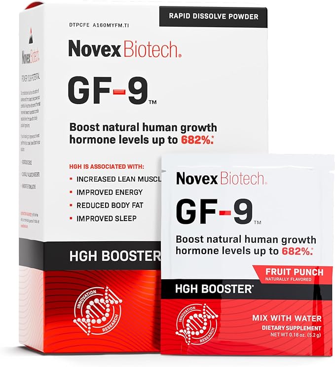 Novex Biotech GF-9 Rapid Dissolve Powder - Anti-Aging Supplements for Men, HGH Booster, Support