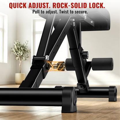 HEROGIFT Adjustable Weight Bench, 600 LB Capacity with Headrest