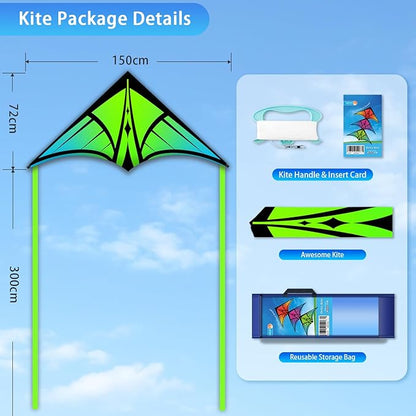Large Delta Kite for Kids & Adults - Easy to Fly Outdoor Kites for Kids Ages 8-10, Perfect for