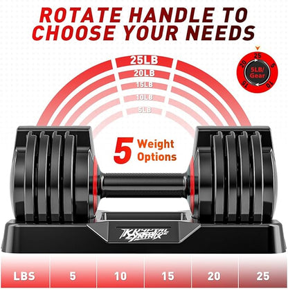 25/55lbs Adjustable Dumbbells Set, Dumbbells with Anti-Slip Metal Handle for Exercise & Fitness