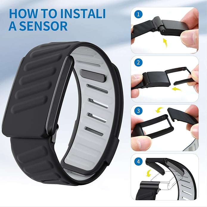 Comfort Durable Silicone Wristband Compatible with WHOOP 4.0 Band, Soft Silicone Sports Loop Strap