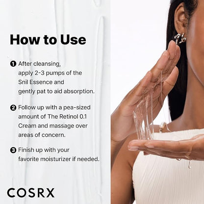 COSRX Snail 96% Mucin Power Essence 2ea & Retinol 0.1% Cream Mini Sample 1ea, Glass Skin Starter