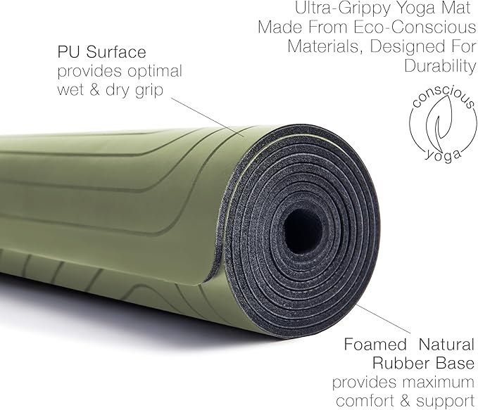 agoy Pro+ Warrior - Premium Non-Slip Yoga Mat – Eco-Conscious Design - PU Mat With Wet/Dry Grip+