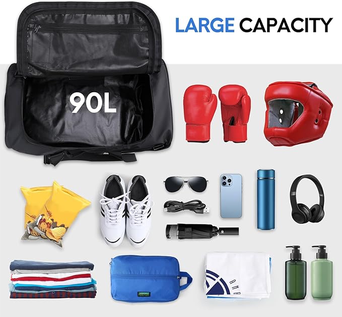 Haimont Gym Duffel Backpack Bag for Men Large Sports Duffle Bags with Backpack Straps for Hiking