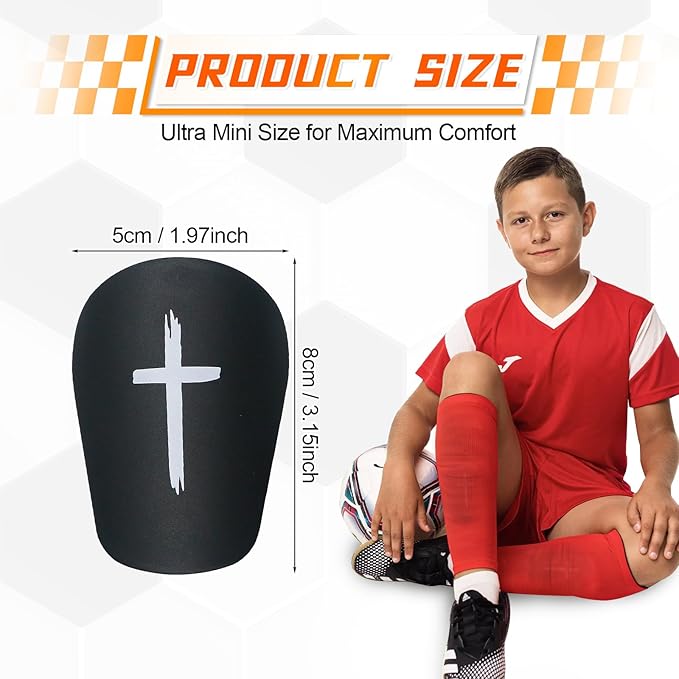2 Pairs Mini Soccer Shin Guards for Kids Youth & Adults - Ultra Lightweight Small Shin Pads